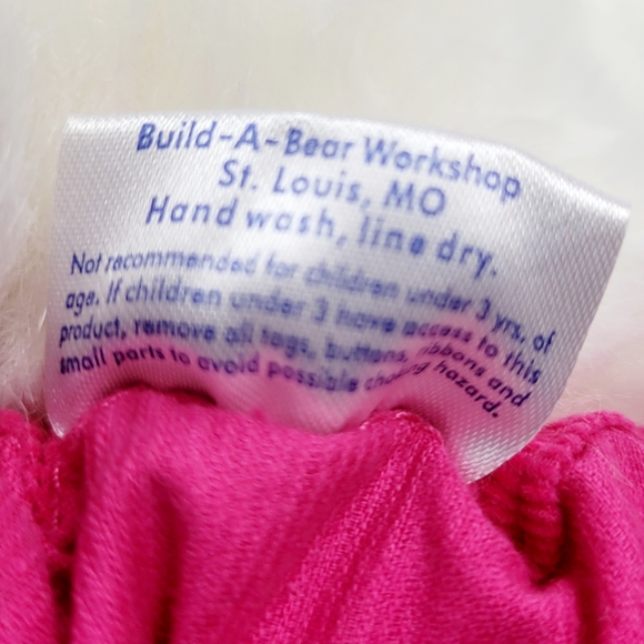 Build A Bear White Bunny Wearing a Skirt & Shirt with Superman Logo on it - Picture 10 of 10